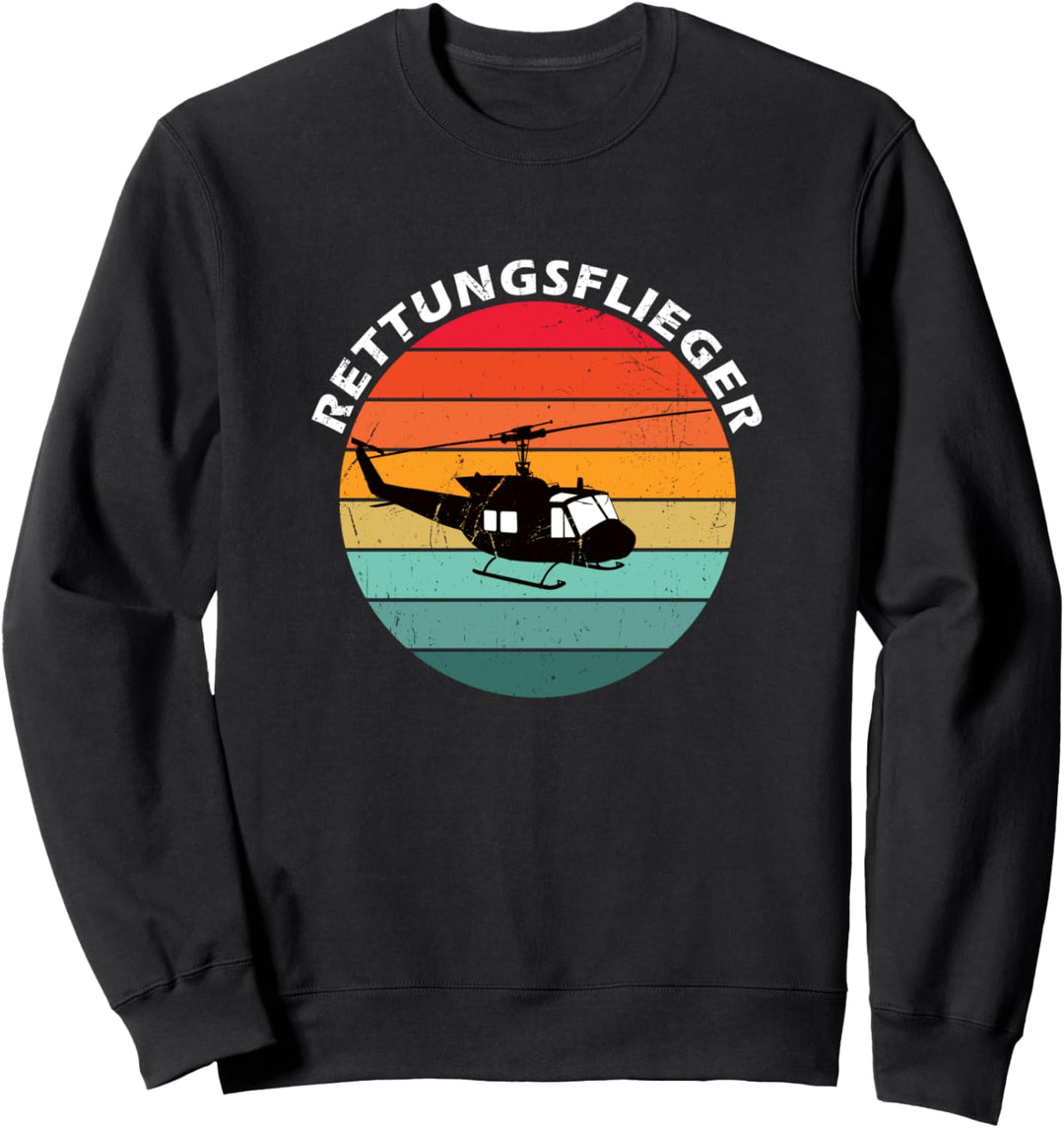 Flugrettung Hubschrauber Vintage Rettungsflieger Sweatshirt