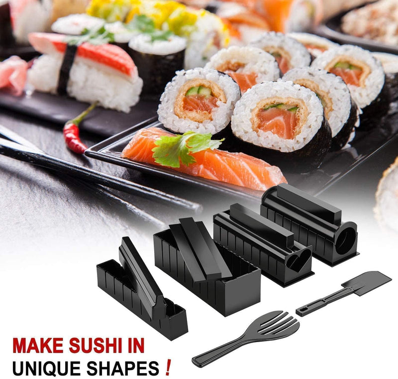 Sushi Maker Kit, AGPTEK 11 tlg Komplett Sushi Making Kit, 5 Formen DIY Selber Sushi Machen Set mit h