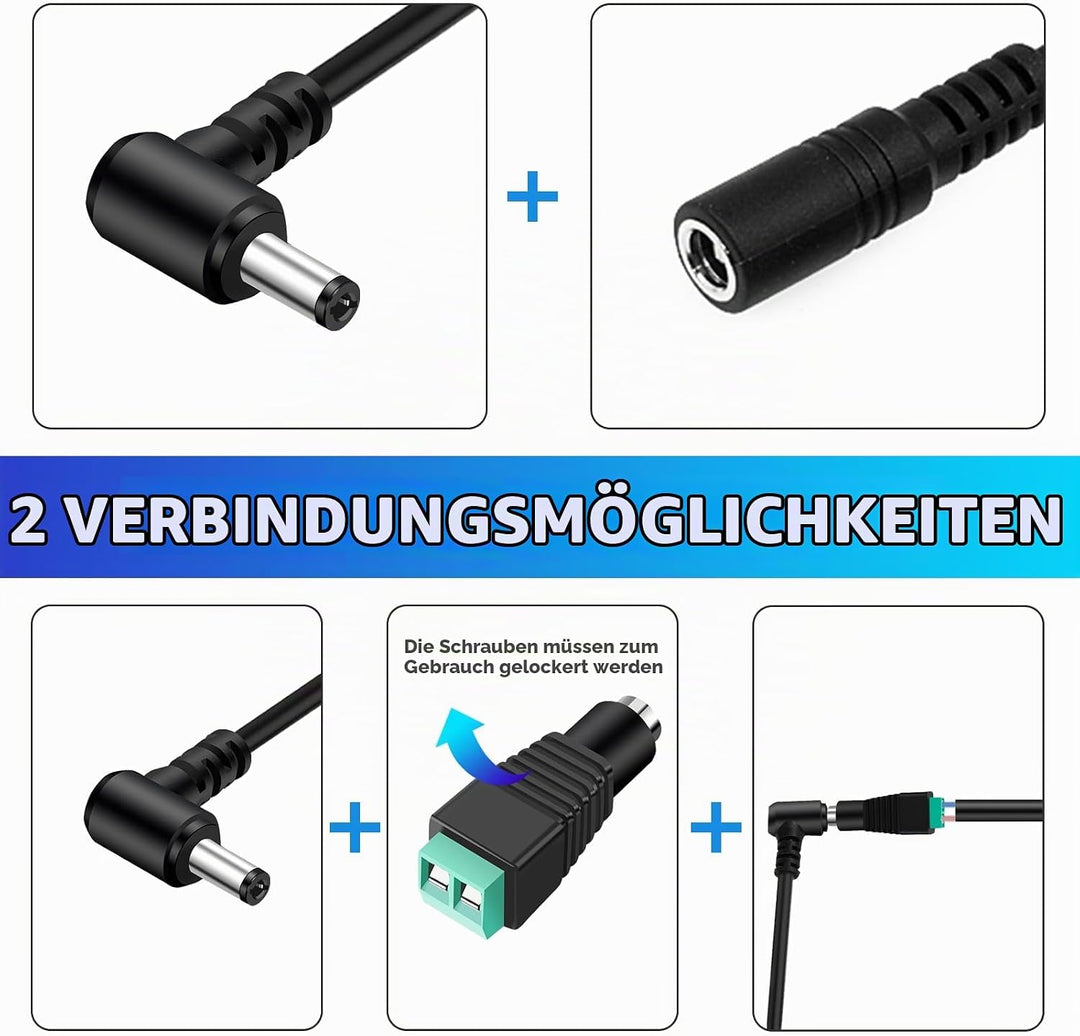 120W Netzteil 12V 10A mit DC Stromanschlüsse, AC 100-240V auf 12 V DC LED Driver Adapter, 5.5 x 2.5m