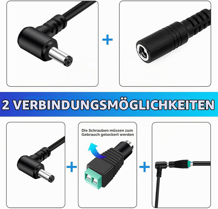 120W Netzteil 12V 10A mit DC Stromanschlüsse, AC 100-240V auf 12 V DC LED Driver Adapter, 5.5 x 2.5m