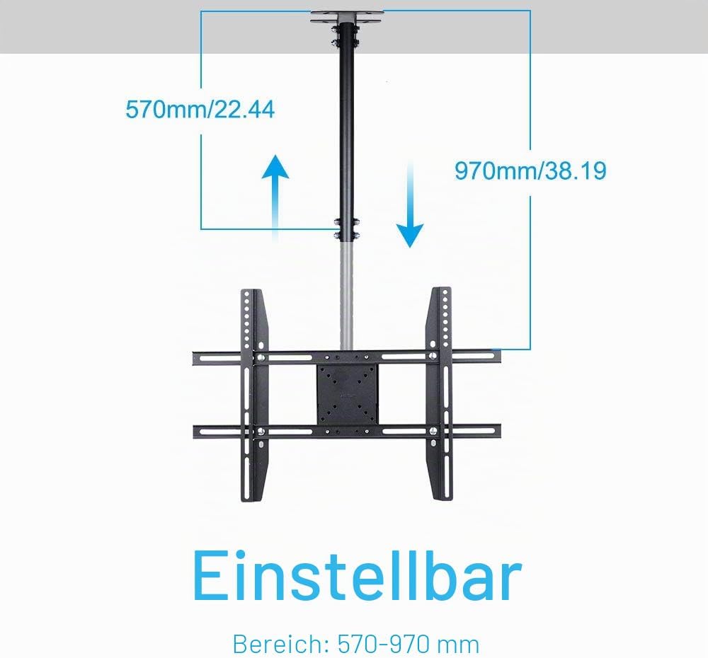 unho TV Deckenhalterung Schwenkbar Neigbar VESA 600x400 an Flachdach oder Dachschrägen für LED LCD P