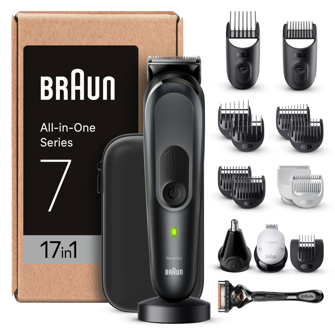 Braun All-In-One Bartpflege Bodygroomer Set, 17-in-1 Barttrimmer/Bartschneider, Trimmer/Haarschneide