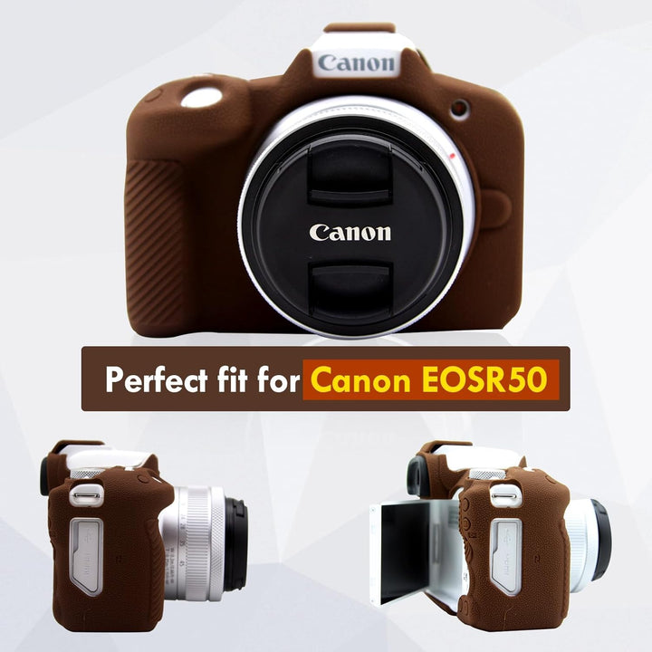 Rieibi EOS R50 Hülle, Frosted Silikon Schutzhülle für Canon EOS R50 EOSR50 Kamera, Leichte EOS R50 K