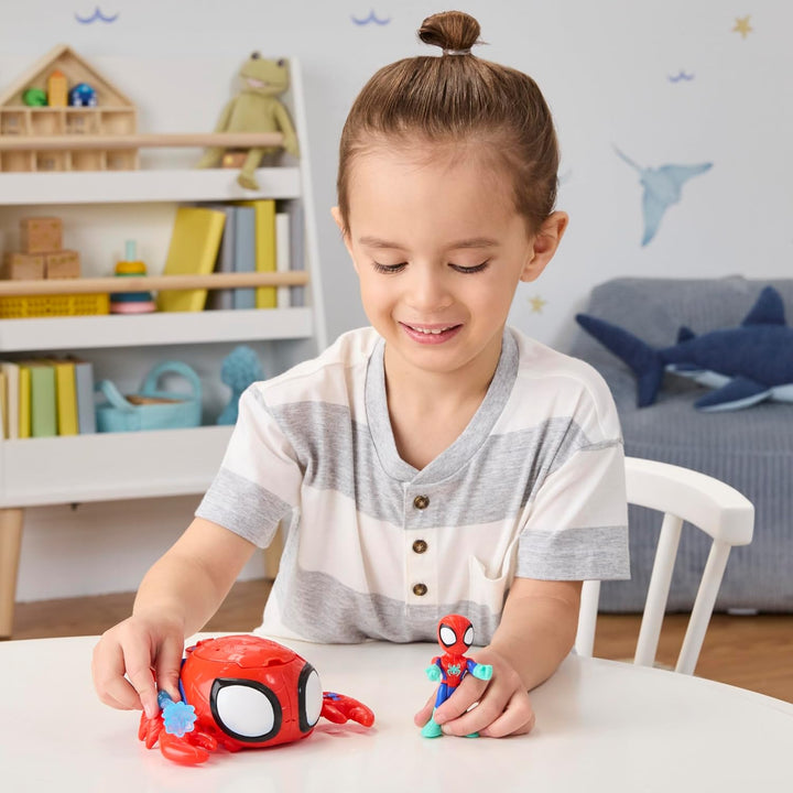 Marvel Spidey und Seine Super-Freunde – Water-Webs Spidey Spielzeug mit 7,6cm Figur & U-Boot – Farbw