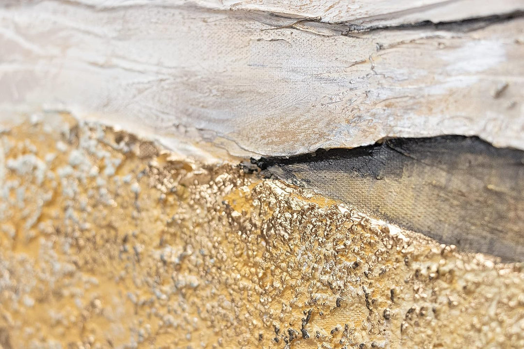 YS-Art Abstrakt XXL Acryl Gemälde auf Leinwand mit Rahmen kühler Leopardentraum handgemalt Wandbilde
