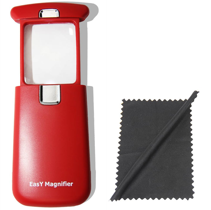 EasY Magnifier Leselupe 3,0fach Mit Hellem LED Licht; Taschen Lupe Mit Geschützter Acryl Linse; Bele