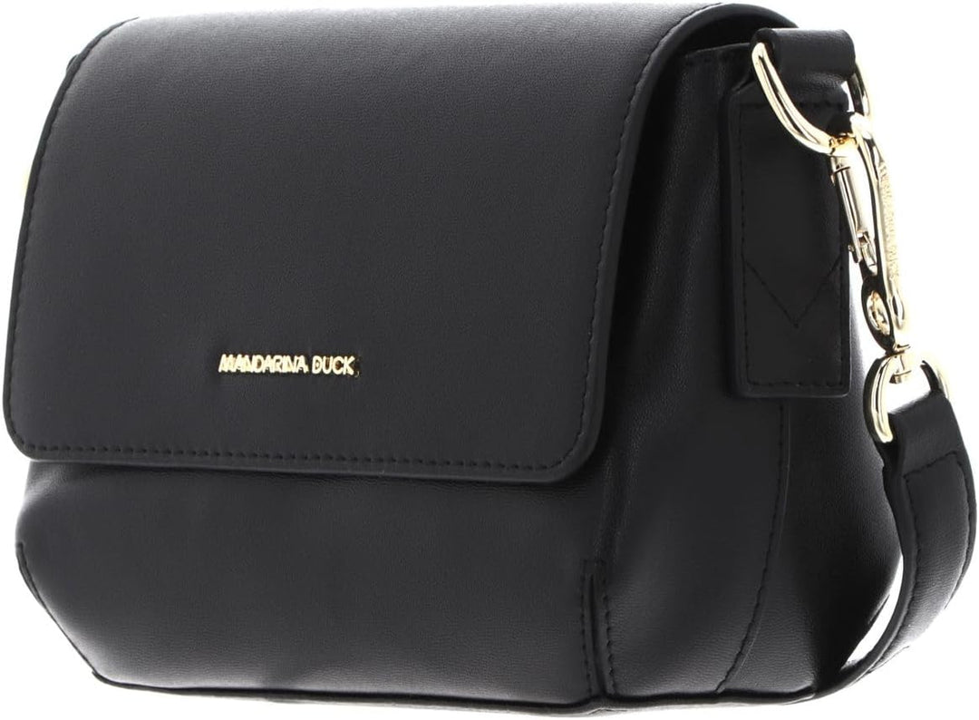 Mandarina Duck Damen Luna Schultertasche, 20x14,5x10 (L x H x W) Schwarz, Schwarz
