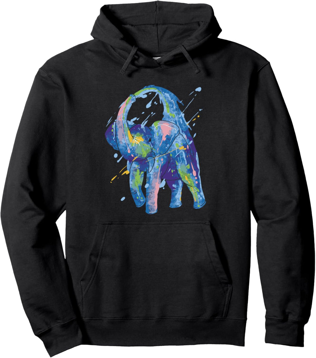 Elefant Dusche Wasserfarbe Pullover Hoodie