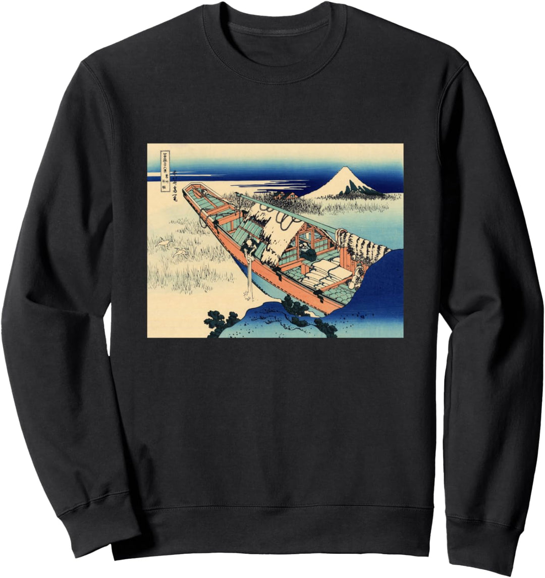 Katsushika Hokusai's Ushibori in Hitachi Province Sweatshirt
