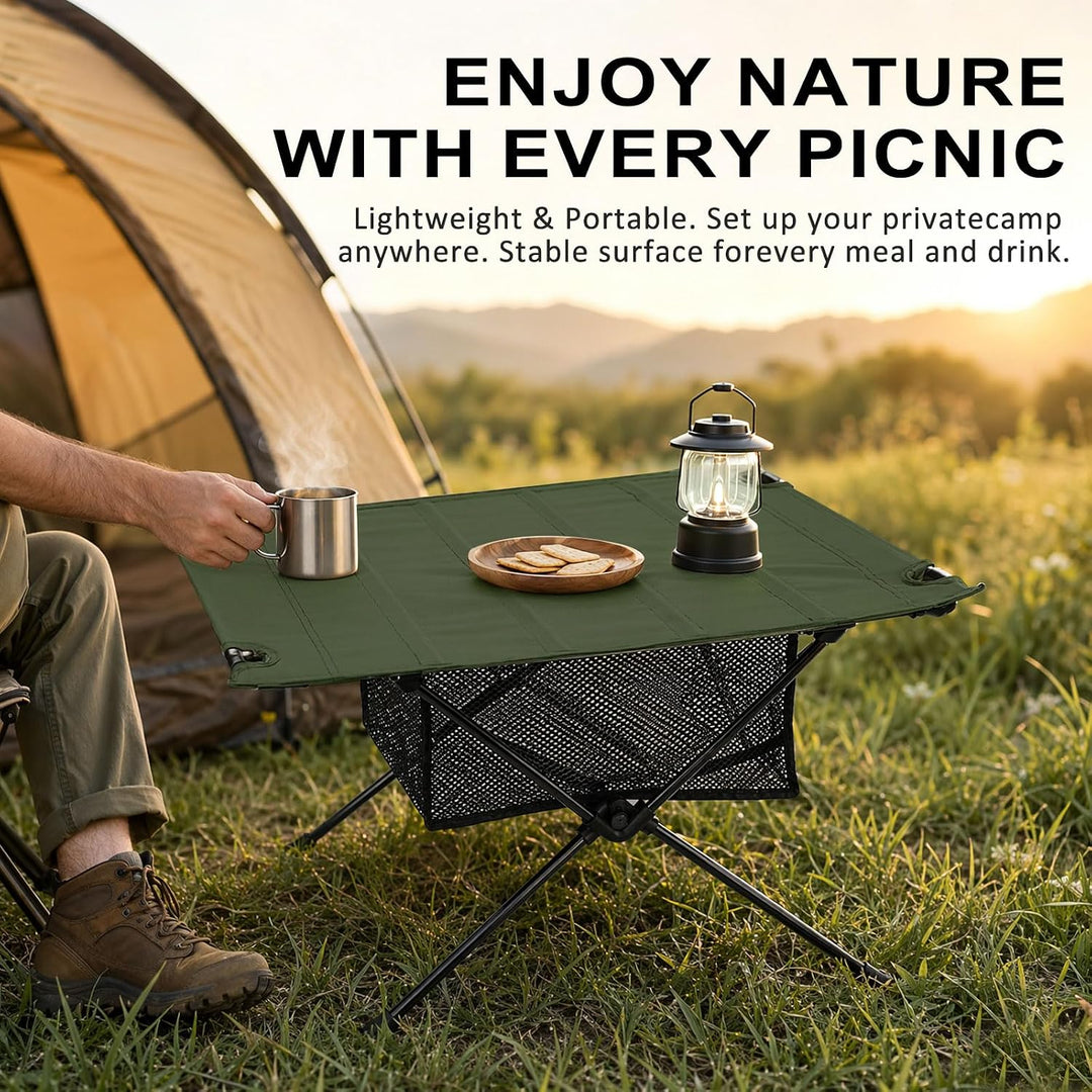 Klappbarer Campingtisch Ultraleicht und stabil, Tragbarer Outdoor Tisch mit praktischer Tragetasche,