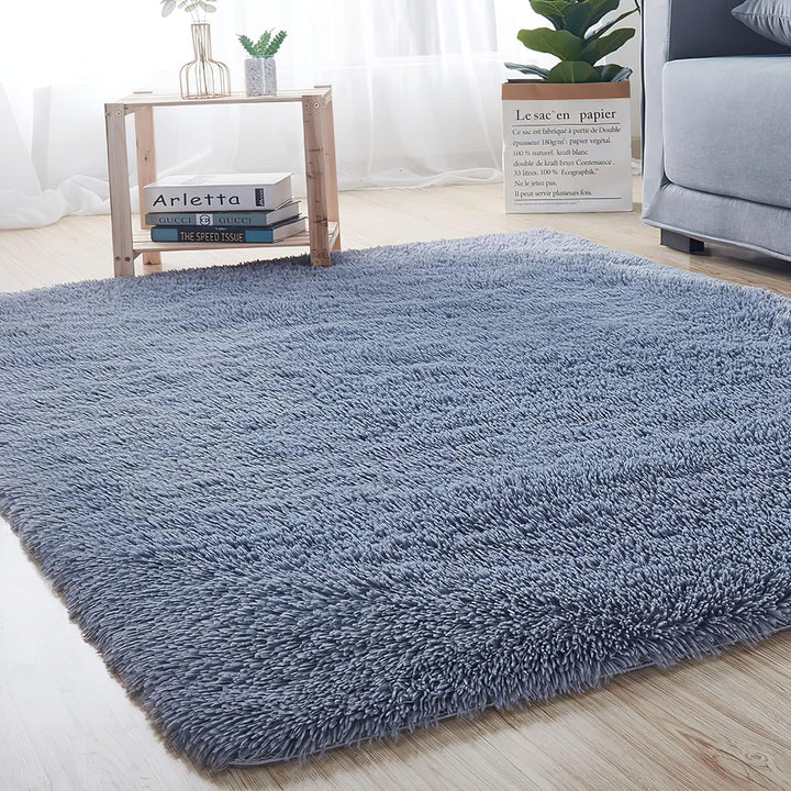 VOFUSHON Wohnzimmer Hochflor Teppich,Shaggy Flur Läufer Teppich Modern Flauschiger Weich Teppich Gro