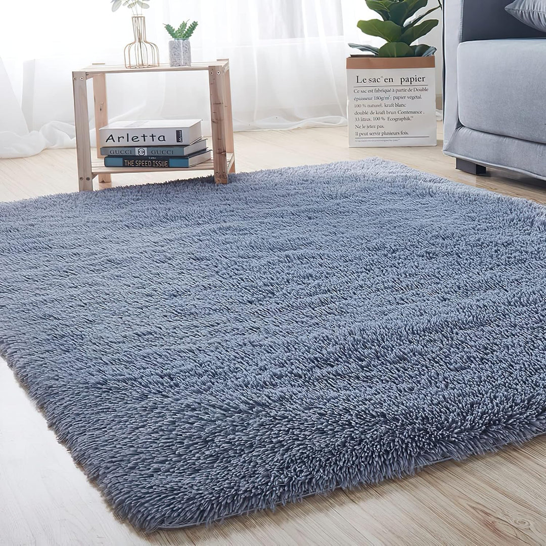 VOFUSHON Wohnzimmer Hochflor Teppich,Shaggy Flur Läufer Teppich Modern Flauschiger Weich Teppich Gro