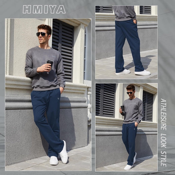 HMIYA Herren Jogginghose Baumwolle Sweathose Lange Atmungsaktiv Sporthose Yogahose Klassische Traini