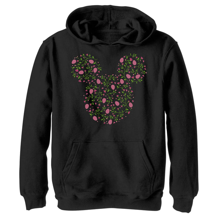 Disney Characters Shabby Chic Egg Boy's Hooded Pullover Fleece, Black, Small