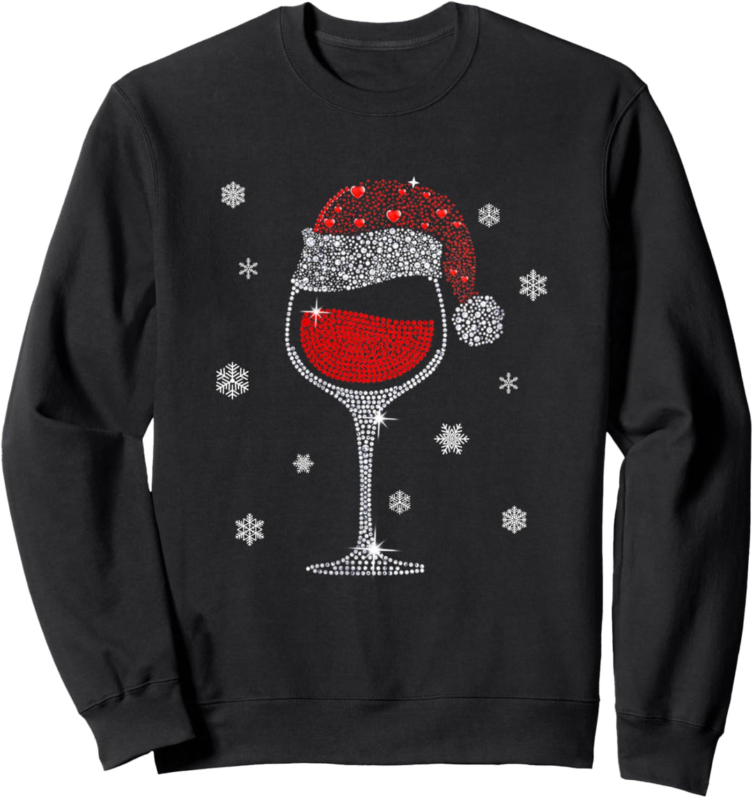 Weihnachtsoutfit Damen Weihnachten Wein Lustiges Weihnachts Sweatshirt