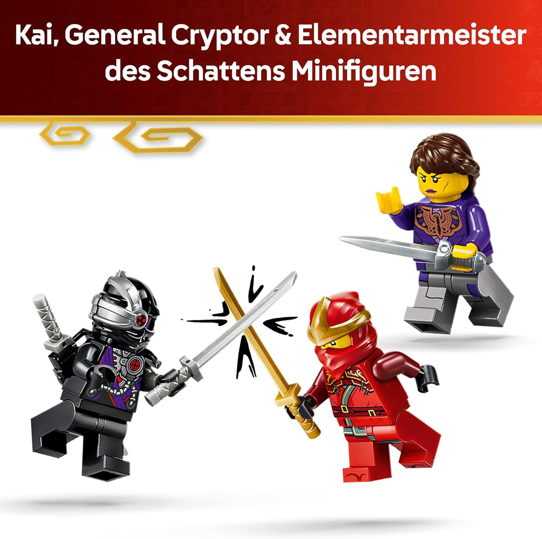 LEGO NINJAGO 15-jähriges Jubiläum: X-1 Ninja Supercar - Rennwagen Modellbau mit Motorrad und 3 Minif