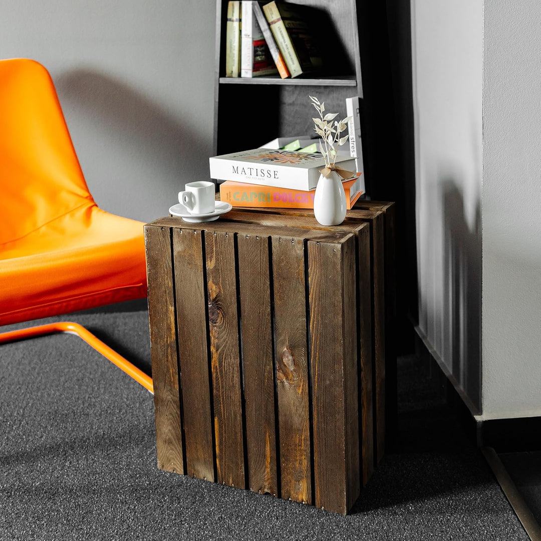 Creative Deco 3 x Grosse Holzkiste Wenge | Weinkisten Set Obstkiste Holz | 50 x 40 x 30 cm | Geschli