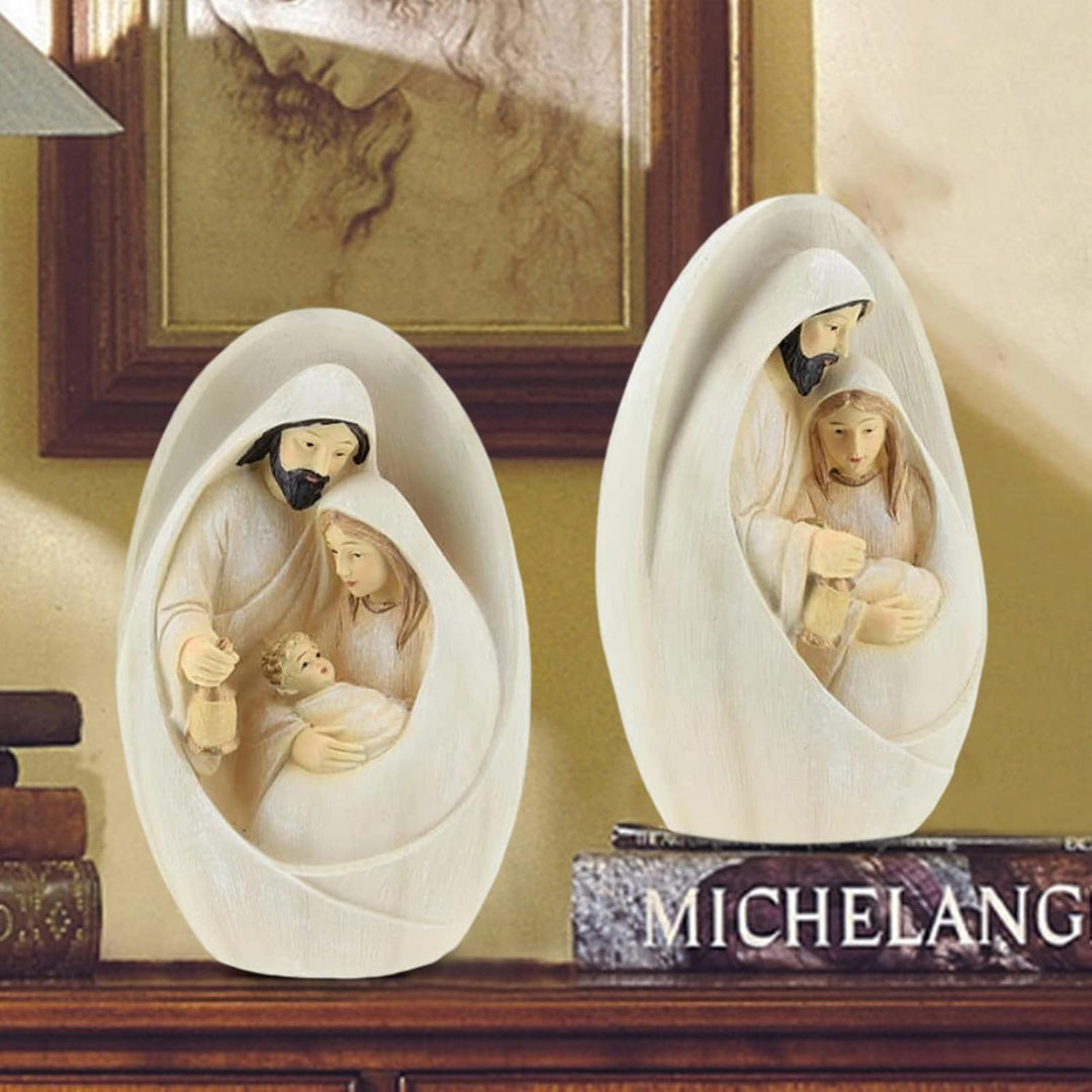 Aizuoni Nativity Scene Statue | Sculpted Style with Joseph, Mary Hold Baby Jesus | Beautiful Detaile