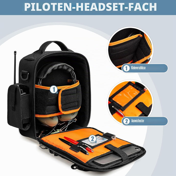 Damero Kopfhörer Tasche für Flieger, kleine Pilotenkoffer für Kopfhörer, Tasche für Flugkopfhörer mi