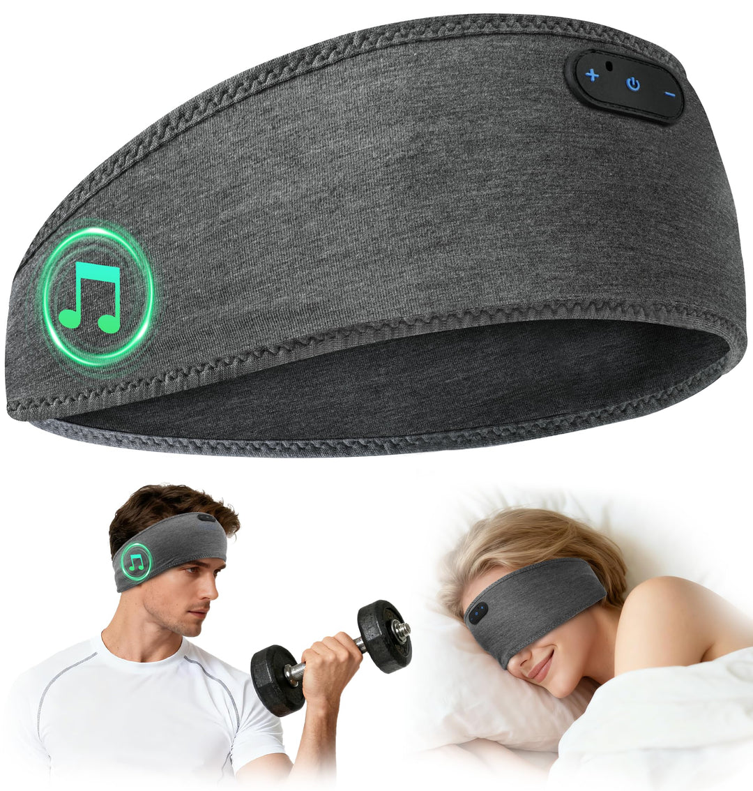 MUSICOZY Schlafkopfhörer,Schlaf Kopfhörer aus Bambus mit Bluetooth-Kopfhörern für Seitenschläfer,Kab