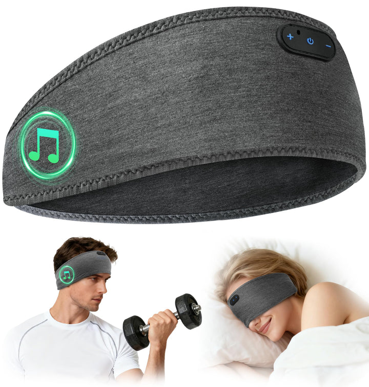 MUSICOZY Schlafkopfhörer,Schlaf Kopfhörer aus Bambus mit Bluetooth-Kopfhörern für Seitenschläfer,Kab