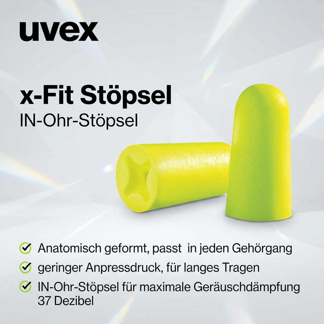 Gehörschutzstöpsel Uvex x-fit ohne Kordel 300 Paar Nachfüllpackung, Nachfüllpackung