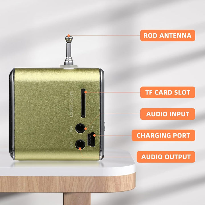 iplusmile Td-V26 Digital Mini Lautsprecher, Tragbare Radios, Mini Stereo mit Fm Mp3 Mp4 Micro Sd/Tf