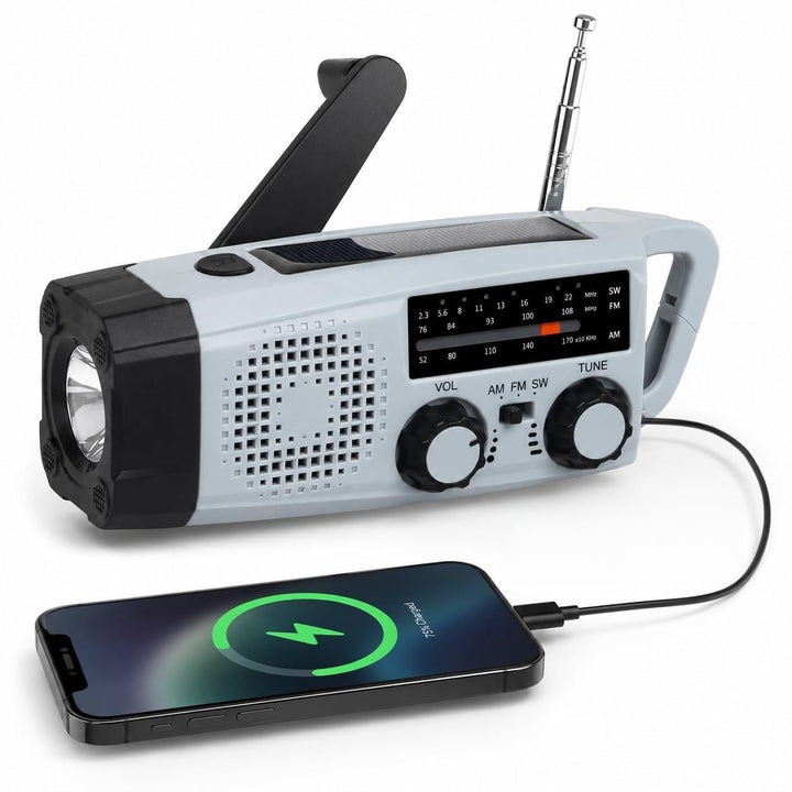 Notfall-Radio, Handkurbel Notfall Wetter Radio FM AM NOAA Wetter Radios mit Taschenlampe Handy-Ladeg
