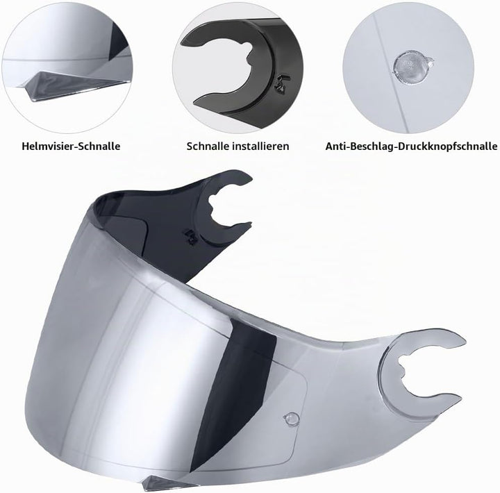 Helmvisier für Shark D Skwal D-Skwal 2 Spartan,Motorradhelm Visier,Motorrad Windschutz Helm Objektiv