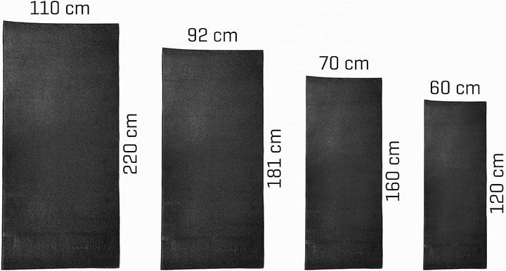 Sporttrend 24® Unterlegmatte 120cm, 160cm, 181cm, 220cm zum ausrollen in schwarz, 1,2cm Stärke | Lau