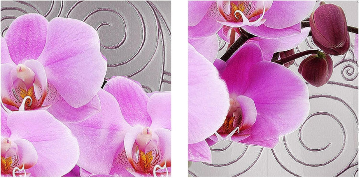 Runa Art Bild Modern Blumen Orchidee - Made in Germany - Wandbilder Abstrakt Violett Grau 4 Teilig 2