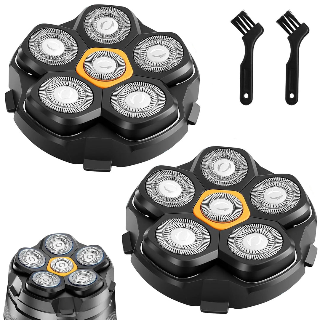 2 Stück Glatzen Rasierer Herren Ersatzkopf für DOAO Kensen Ersatzklingen | Magnetische 6D Ersatzrasi