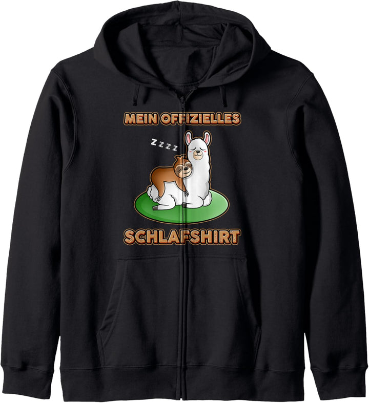 Faultier Mein Offizielles Schlafshirt Schlafen Faultier Lama Kapuzenjacke