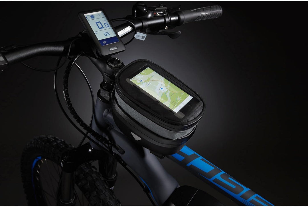 Fischer Premium Fahrradtasche | mit integrierter Smartphone-Tasche und Touchscreen-Schutzfolie | Obe