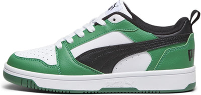 PUMA Unisex Kinder Rebound V6 Lo Jr Sneaker 38 EU Puma White Puma Black Archive Green, 38 EU Puma Wh