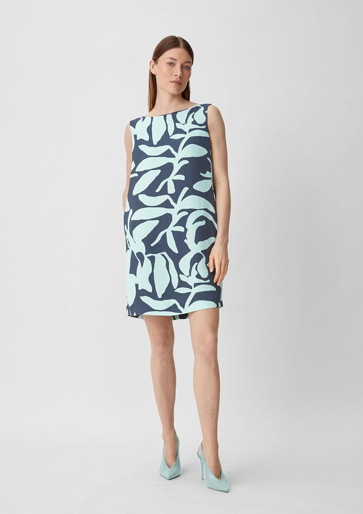 Kurzes Kleid aus Crêpe 40 58c0 Blau|türkis, 40 58c0 Blau|türkis