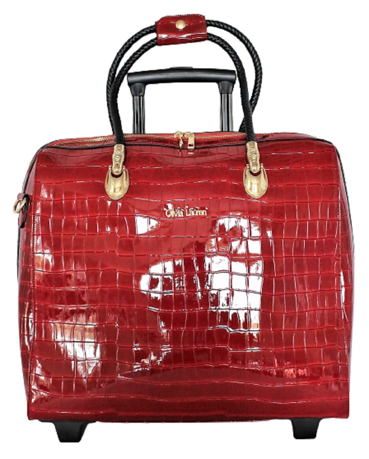 Leichte Damen Aktentrolley Laptop Tasche im Design Rot