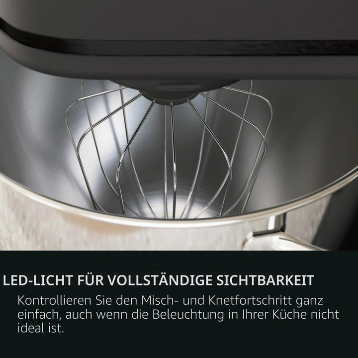 AEG Küchenmaschine KM7-1-4BPT, 1200 W, 10 Geschwindigkeitsstufen, Perlschwarz
