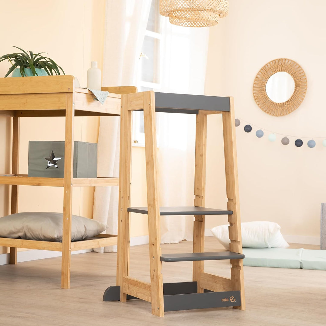 roba Lernturm nach Montessori - Sicherer Tritthocker für Kinder - Ideal als Küchenhelfer - Bis 80 kg