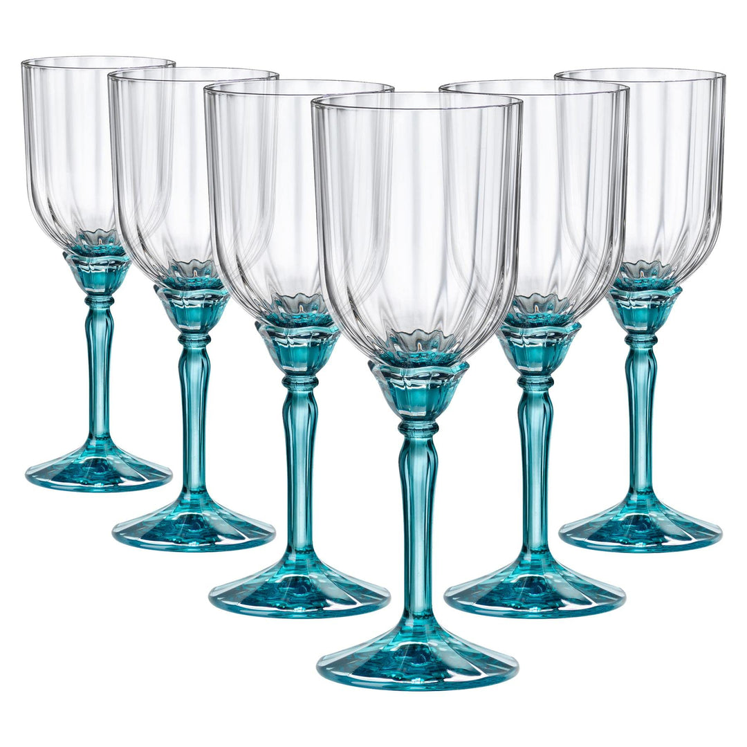Bormioli Rocco Florian Cocktail - 245ml, 6 Stück, Leuchtend Blau