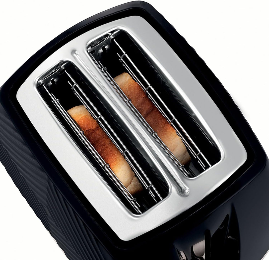 Russell Hobbs 26394 Strukturierter 2-Scheiben-Toaster im 3D-Touch-Design mit Einfrier-, Annullierung