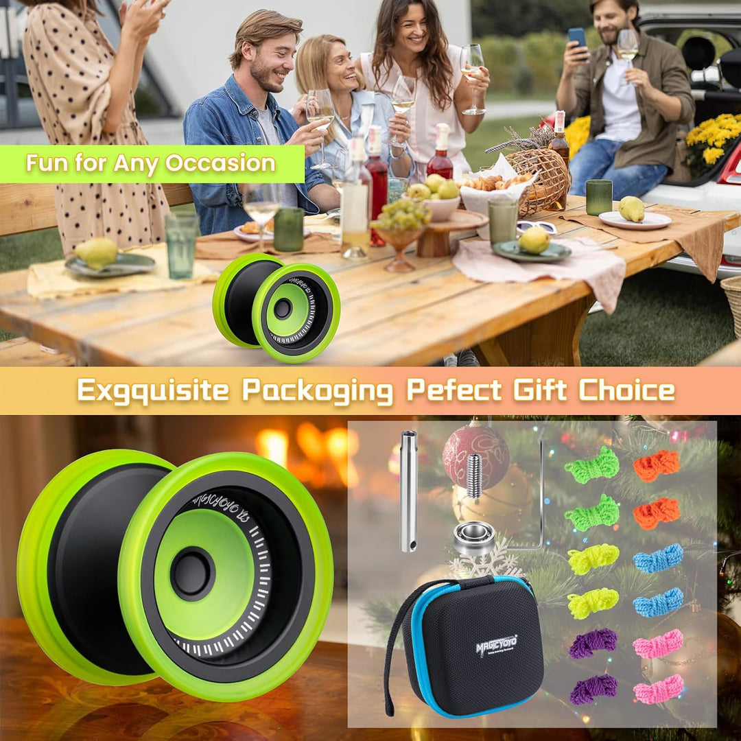 MAGICYOYO JoJo V13 Profi Finger Spin Yoyo, Metall + PC Hybrid Design, Dual-Modus für Responsive Yo Y
