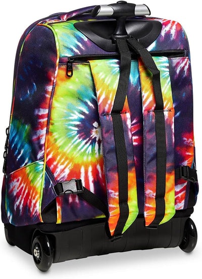 TROLLEY INVICTA TIE&DYE, 2 in 1, Schulranzen mit Rollen, Rucksack mit Trolleyfunktion für Kinder, ab