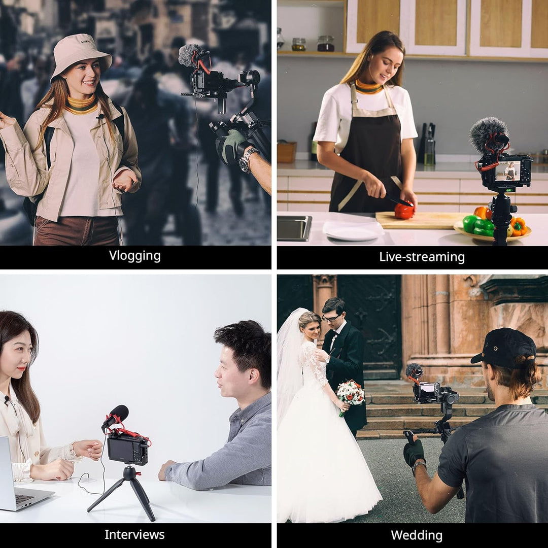 SMALLRIG Videomikrofon, Dual Input Videomic, mit Stossdämpfung Shock Mount, 3.5mm TRS/TRRS Richtmikr