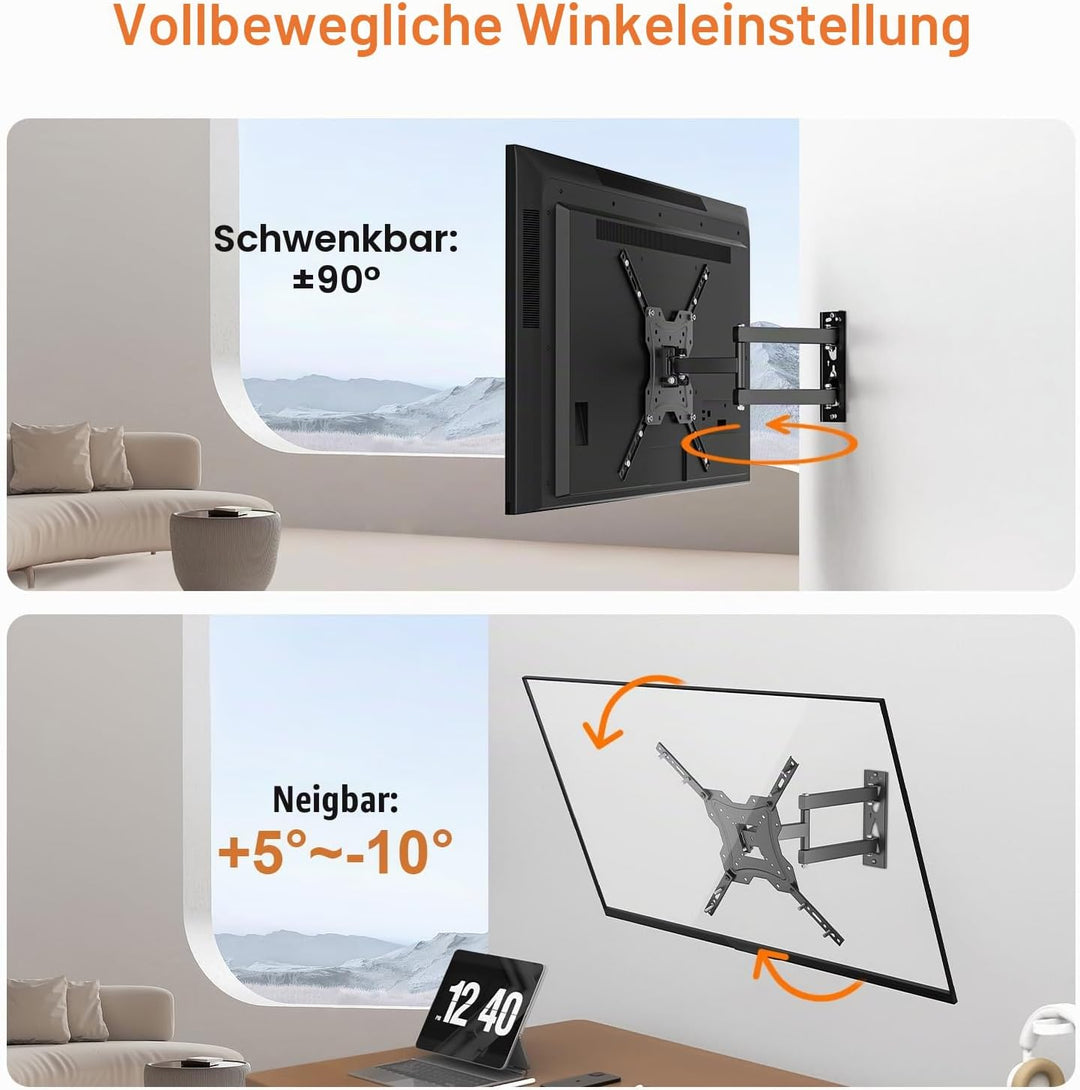 GRIFEMA TV Wandhalterung für 26-55 Zoll Bildschirme, Schwenkbare Neigbare und Ausziehbar TV Mount fü