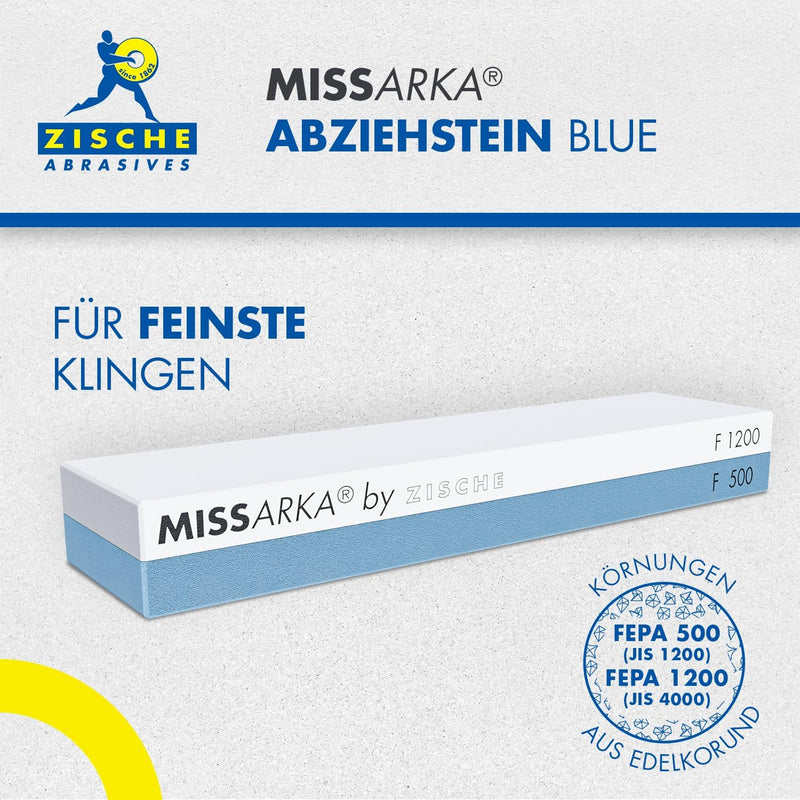 Zische Missarka Blue | Kombi Schleifstein FEPA 500 / 1200 (JIS 1200 / 4000) | Feiner Schliff für Mes