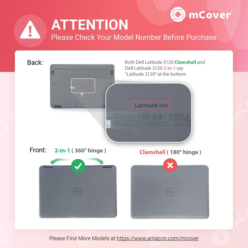 mCover Nur kompatibel mit Dell Latitude 3120 Education Clamshell (nicht für 3120 2-in-1-Modell) (29,