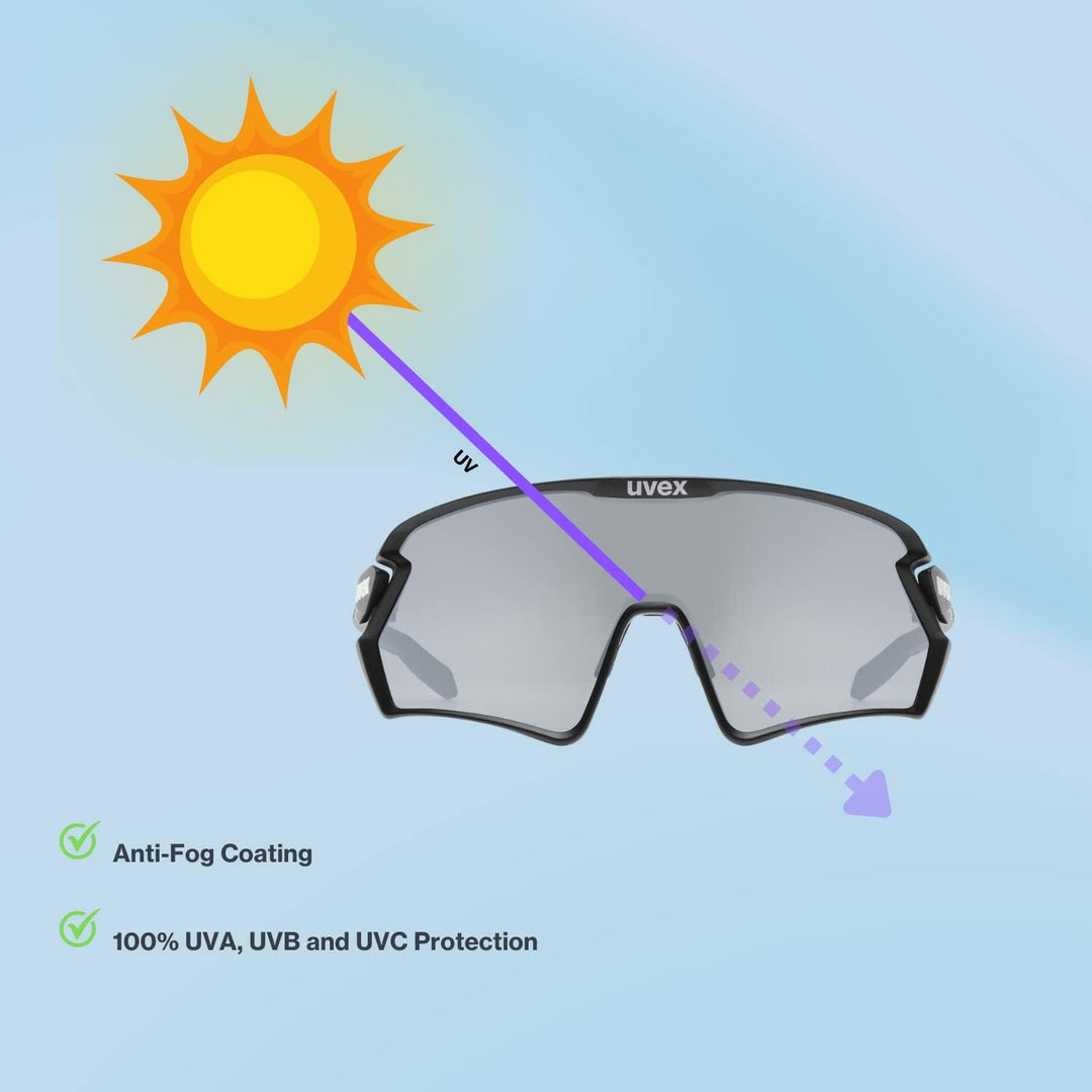 uvex Unisex Sportstyle 231 2.0 Set Sportbrille (1er Pack) Einheitsgrösse Black Matt/Silver, Einheits