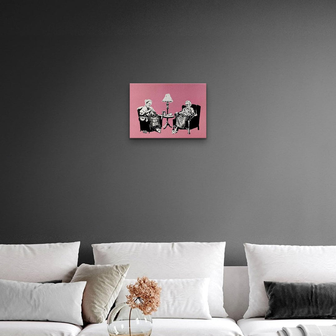 Giallobus - Gemälde - Banksy - - Standardleinwand - 50x35-24 - Nonne - Bereit zum Aufhängen - Modern