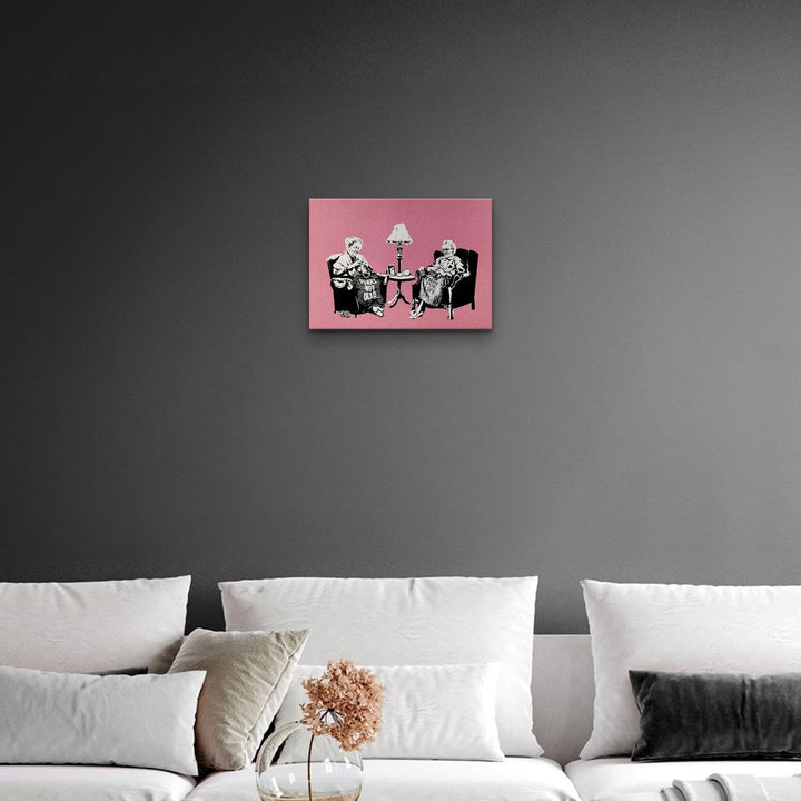 Giallobus - Gemälde - Banksy - - Standardleinwand - 50x35-24 - Nonne - Bereit zum Aufhängen - Modern